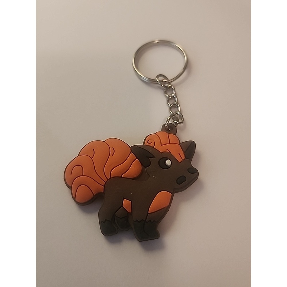 Small Vulpix Pokémon 2 Sided‎ Rubber Keychain